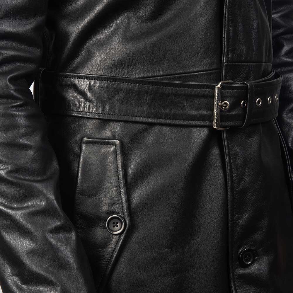 Black Leather Trench Coat