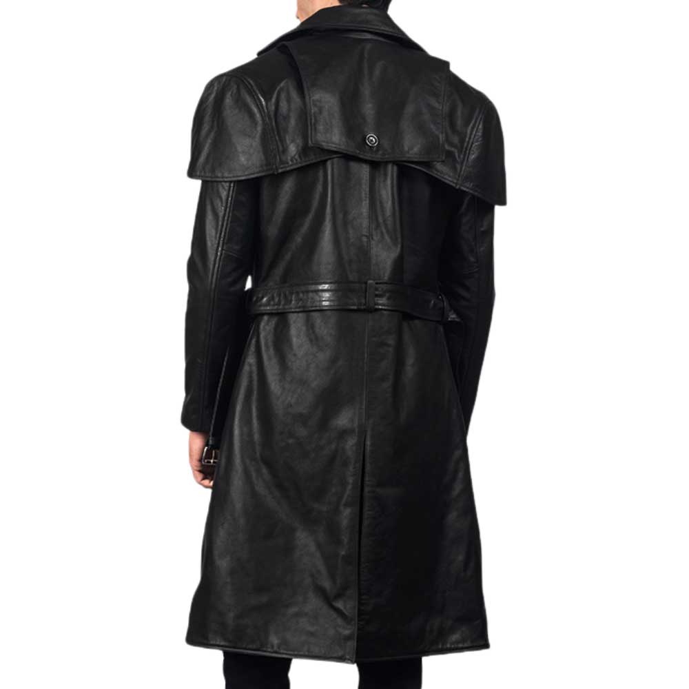 Black Leather Trench Coat